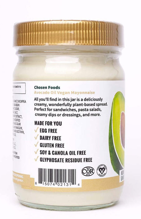 Chosen Foods® Vegan Mayo (100% Pure Avocado Oil) - 355ml